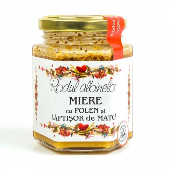 Miere, polen si laptisor de matca (200 g) - Prisaca Transivania