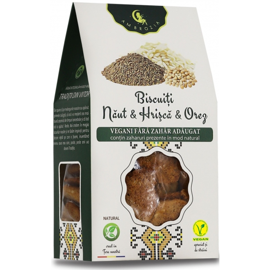 Biscuiți Năut & Hrișcă & Orez  (FARA ZAHAR/GLUTEN) 150 GR - AMBROZIA