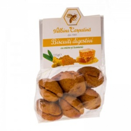 BISCUITI DIGESTIVI CU MIERE&TURMERIC 115GR / Apicola